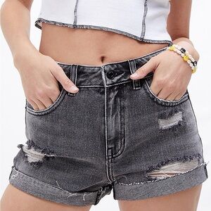PacSun Gray Denim Mom Shorts